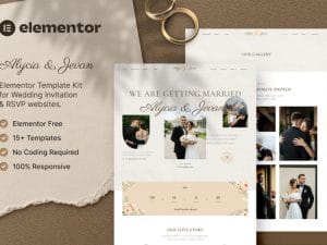 Alycia & Jevan – Wedding Invitation & RSVP Elementor Template Kit