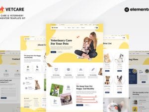 Vetcare - Pet Care & Veterinary Elementor Pro Template Kit